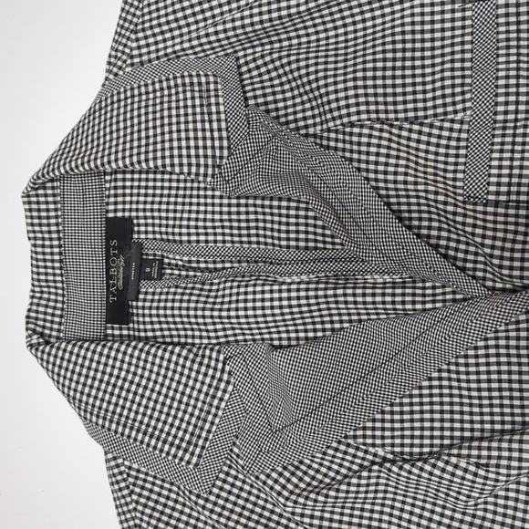 Talbots Womens Blazer Jacket Black White Gingham Check Summer Lightweight Size 8 - Picture 2 of 11